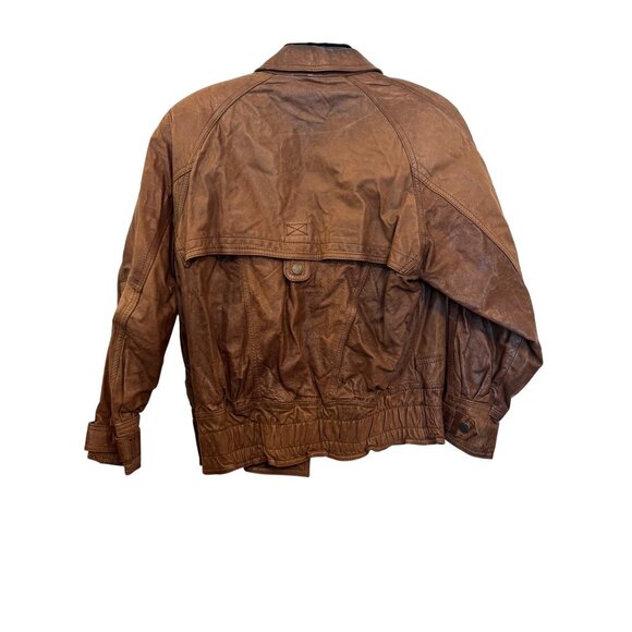 Vintage Hunters Run Brown Leather Jacket S Paisley Lining Button Details Korea - Picture 8 of 8